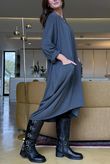 Donegal Cotton Jersey Sac Dress Charcoal /13 =